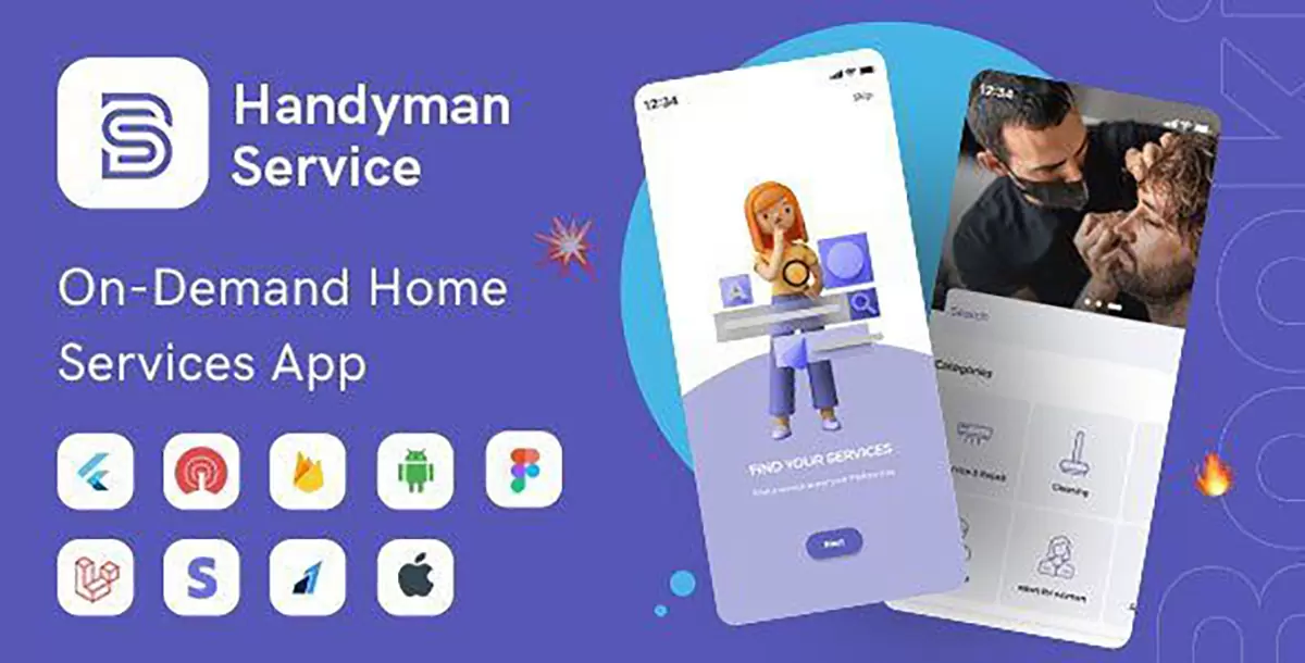 Share code app gọi thợ Handyman (Flutter + Laravel Panel)