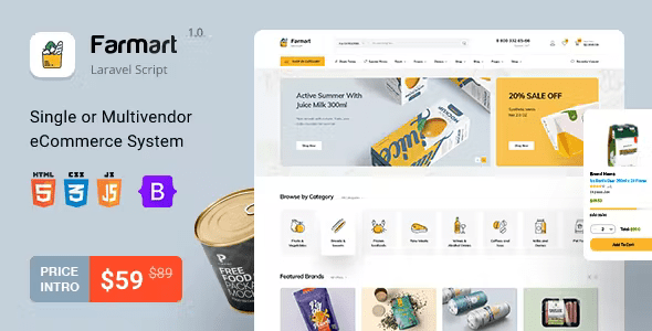 Share Code Farmart – Single or Multivendor Laravel eCommerce System 1.19.0