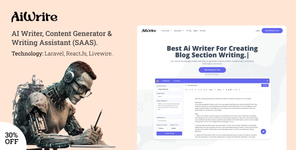 Source Code AiWrite – Best AI Writer, Content Generator  Writing Assistant Tools 1.5