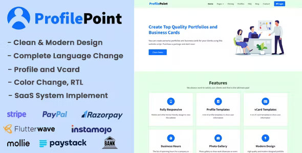 Source Code ProfilePoint – SAAS MultiUser Digital Business Card, Resume and Portfolio Builder 1.1