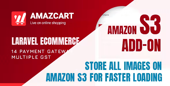 Source Code Amazon S3 add-on | AmazCart Laravel Ecommerce System CMS 1.2