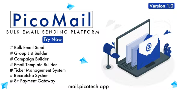 Source Code PicoMail – Bulk Email Sending Platform 1.2