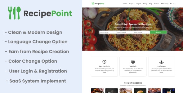 Source Code RecipePoint – SaaS Multi Vendor Recipe Platform 1.9