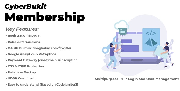 Source Code CyberBukit Membership – Multipurpose PHP Login and User Management with Payment, Front-End