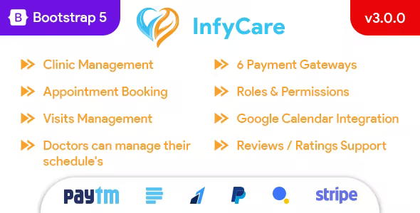 Source Code InfyCare – Laravel Clinic Management Appointment Booking System 5.1.2