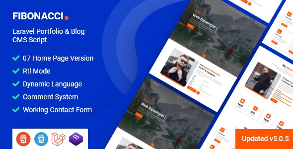 Source Code Fibonacci – Laravel Portfolio  Blog CMS Script