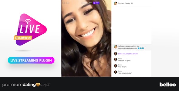 Source Code Live Streaming Plugin – Belloo Dating Software