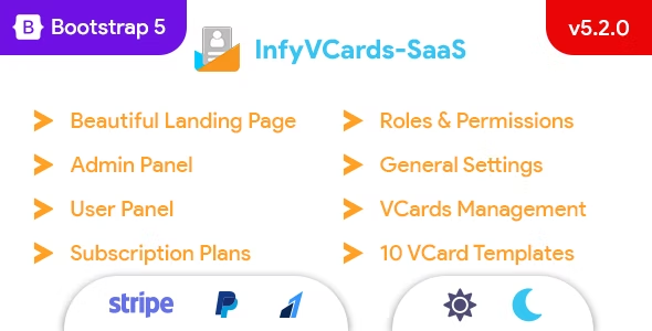 Source Code InfyVCards-SaaS – Multi User Business Card Builder SaaS – VCards  6.6.0