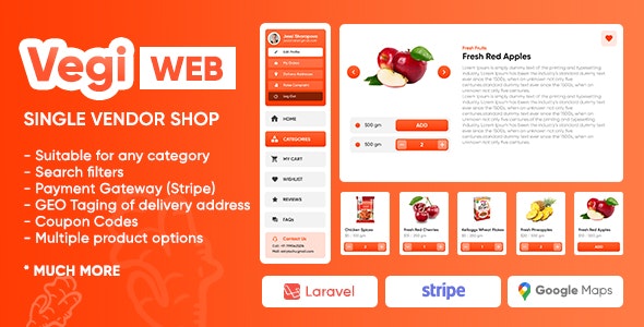 Source Code Vegi (Web) – The Ultimate Grocery – Food – Milk Ordering PHP Laravel Script & Admin Panel