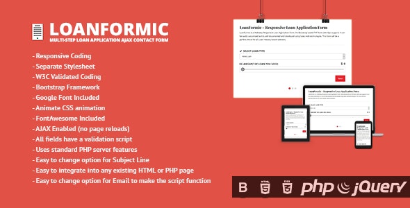 Source Code LoanFormic – Multi-step Loan Application Ajax Contact Form