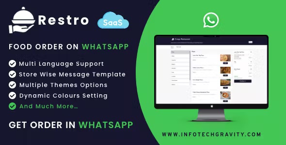 Source Code Restro – (SaaS) WhatsApp Online ordering system / Multiple Restaurants