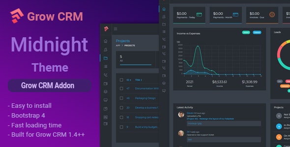 Share Code Midnight – Grow CRM Dark Theme Addon