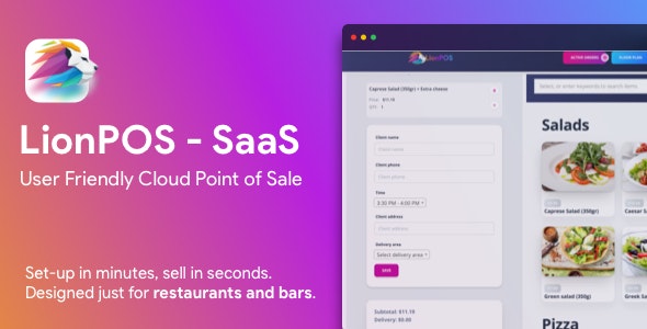 Source Code Lion POS – SaaS Point Of Sale Script for Restaurants and Bars with floor plan