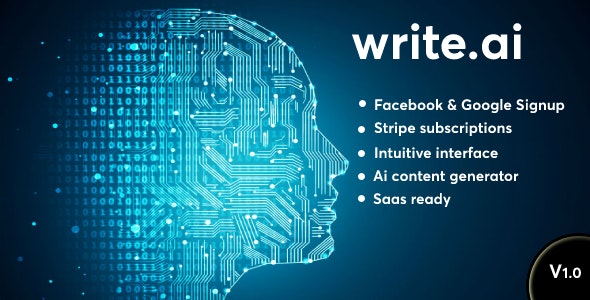 Source Code Write.ai – AI Content Generation Tool (SAAS)