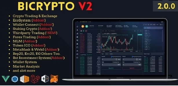 Source Code Bicrypto – Crypto Trading Platform, Exchanges, KYC, Charting Library, Wallets, Binary Trading, News 2.2.6 + 10 Add-ons