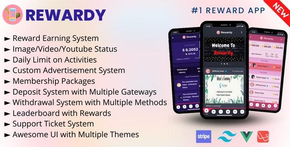 Source Code Rewardy – Status App with Reward Points + PWA + Backend