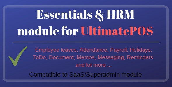 Source Code Essentials  HRM (Human resource management) Module for UltimatePOS 4.0