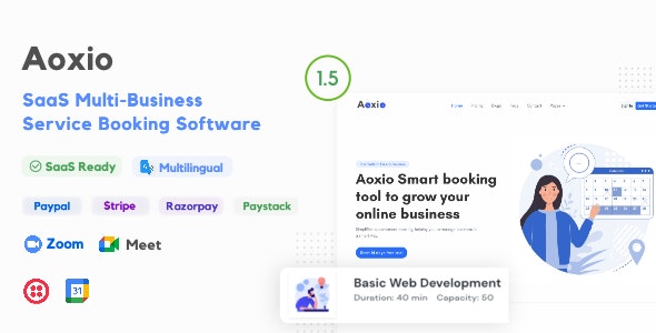 Source Code Aoxio – SaaS Multi-Business Service Booking Software 2.0