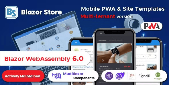 Source Code BlazorStore Pro – Mobile PWA and Site Templates Multi-ternant + Multi Database 3.1.0