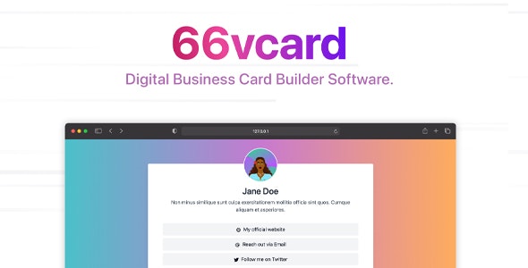 Source Code 66vcard – Digital Business Card Builder [Regular License] 16.0.0