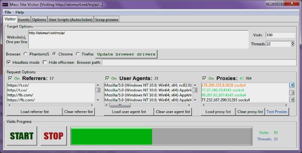 Source Code Mass Site Visitor – a traffic bot