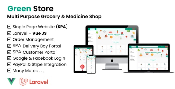 Green Store – Laravel & VUE Single Page Grocery Shop