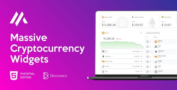 Massive Cryptocurrency Widgets – PHP/HTML Edition