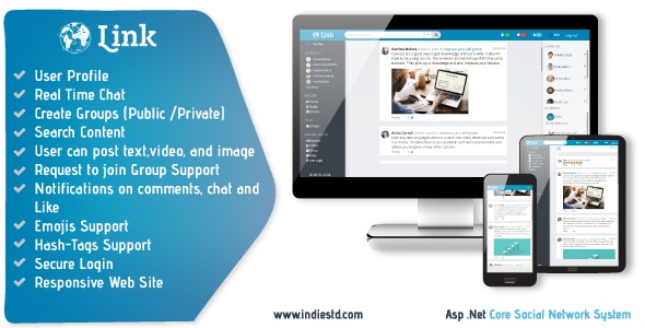 Link .Net Core Social Network System (v4.3)