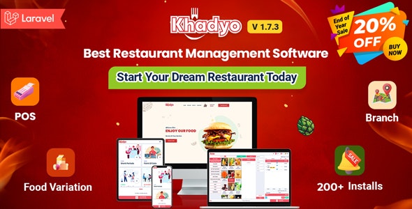 Source Code Khadyo Restaurant Software with Online Ordering Website & Stock Management