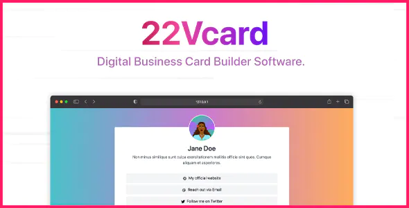 Source Code 22Vcard – Digital Business Card Builder (SAAS) [Extended License] 6.0.0