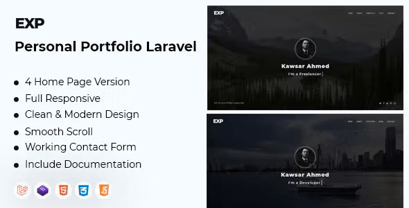 Source Code EXP – Personal Portfolio Laravel 2.0.0