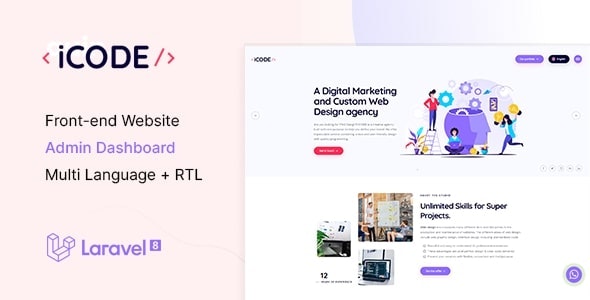 Source Code iCode – Multipurpose Website CMS & Creative Agency Management System