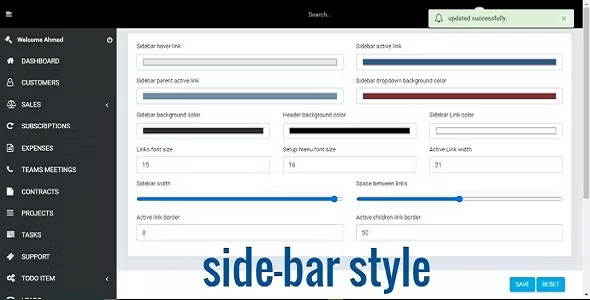 Source Code Perfex CRM Custom Sidebar Style