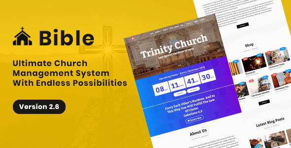 Source Code Bible – Church Management System With Shop, Donation, Sermon, Blog, Event, Role, Attendance  More