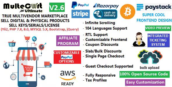 Source Code MulteCart Ultimate Ecommerce – Digital Multivendor Marketplace Online Store – eShop CMS 2.6