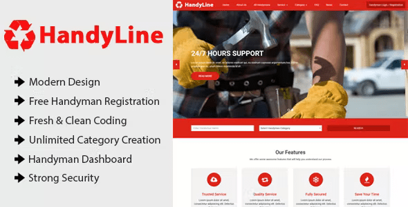 Source Code Handyline – Handyman Listing Directory CMS