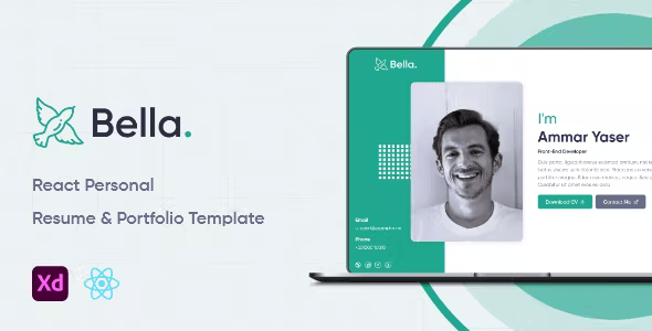 Source Code Bella | React Personal Resume  Portfolio System