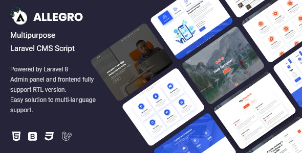 Source Code Allegro – Multipurpose Laravel CMS Script