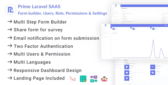 Source Code Prime Laravel Saas – Form builder, Users, Role, Permissions & Settings