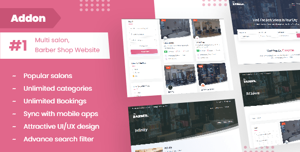 Source Code Multi Salon Spa Barber Appointment Booking Website Addon (saas)
