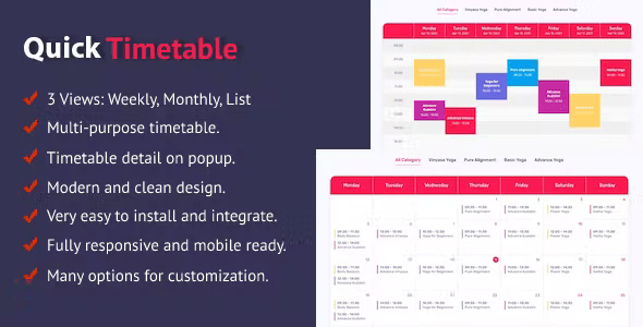 Source Code Quick Timetable For PHP