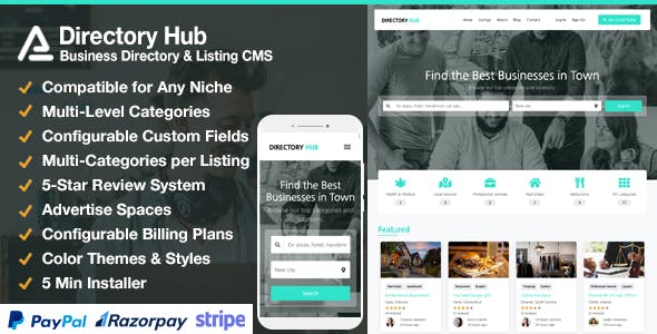 Source Code Directory Hub Listing & Business Directory CMS v38