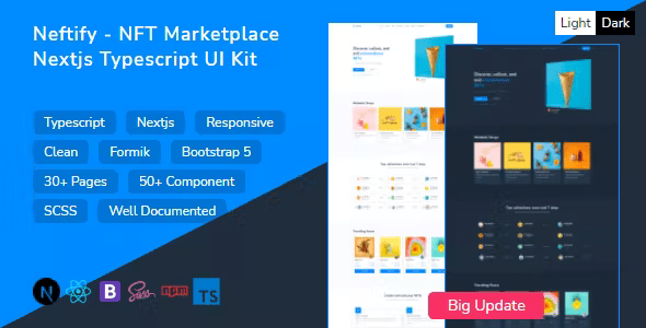 Source Code Neftify – NFT Marketplace Nextjs Typescript UI Kit