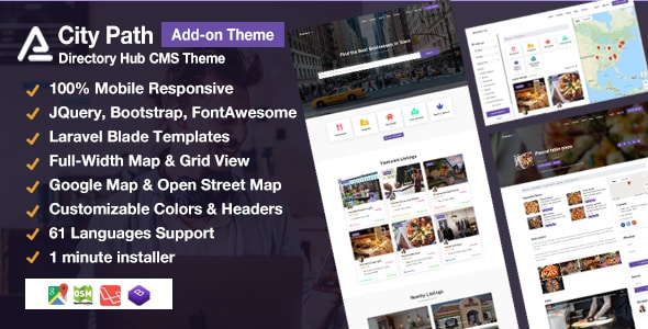 Source Code City Path Directory Hub CMS Add-on Theme