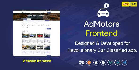 Source Code AdMotors Frontend with Vue.js, Tailwind CSS and PHP Backend (Car Buy Sell Classified ) 1.2