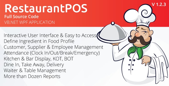 Source Code RestaurantPOS – VB.NET WPF Application With Free ASP.NET Web extension