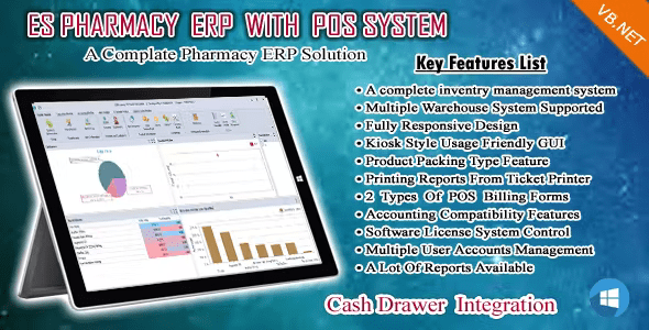 Source Code ES Pharmacy ERP ,POS , Accounts , Inventory and Warehouse Management