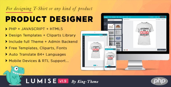 Source Code Product Designer for PHP Standalone | Lumise 1.9.9