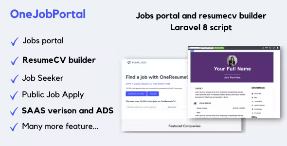 Source Code OneJobPortal – Jobs board and resume builder