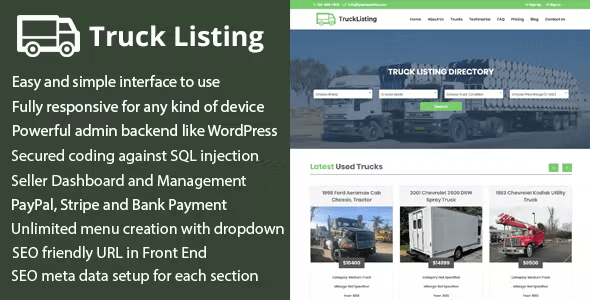 Source Code Trucklisting – Truck Listing Multi-Vendor Directory CMS